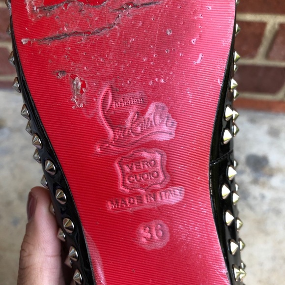 CHRISTIAN LOUBOUTIN | Black Studded Ballet Flats - Picture 13 of 13